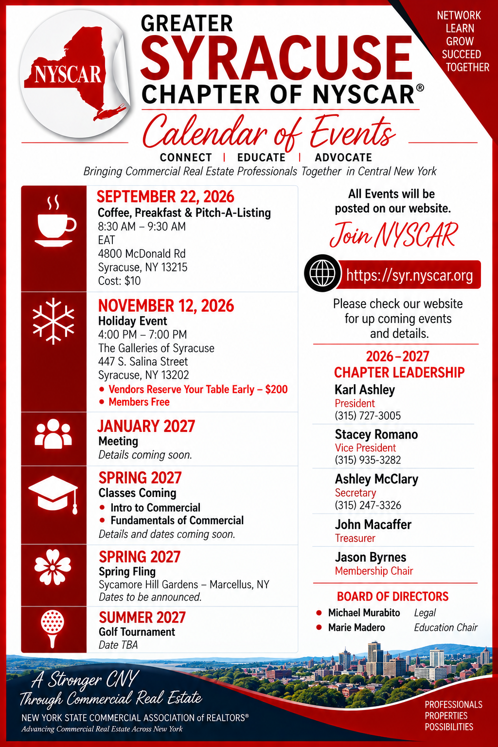 2026 to 2027 Coming Events